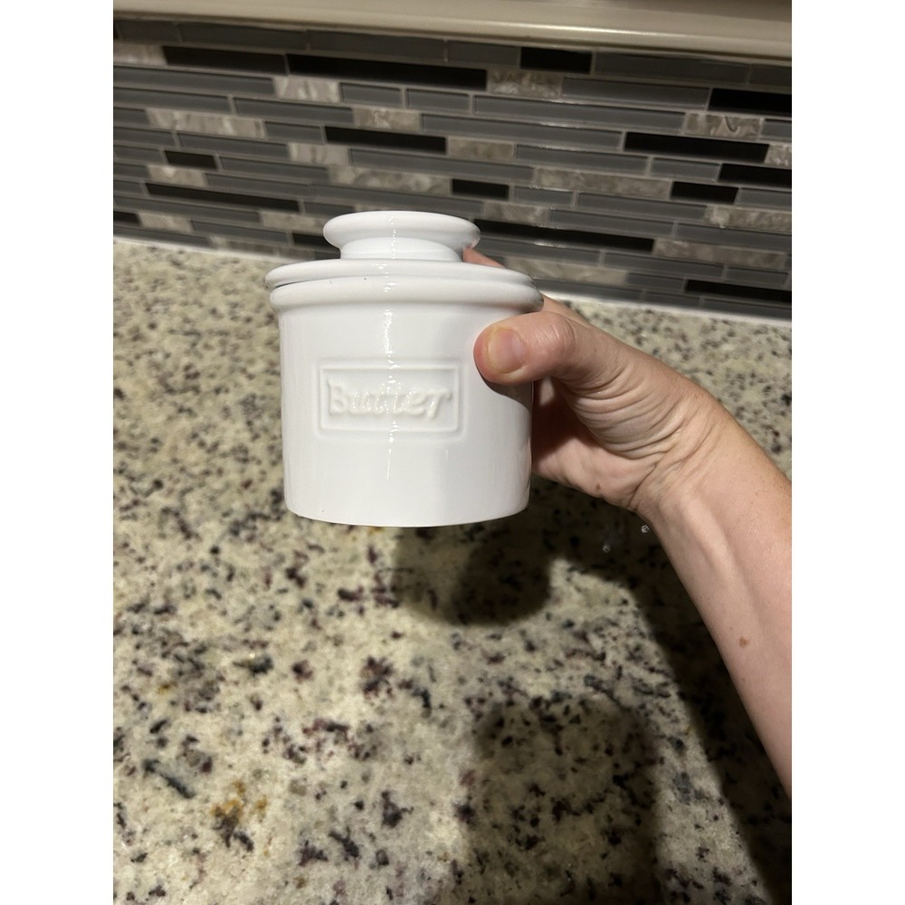 The Original Butter Bell Crock by L. Tremain Retro White Ceramic Classic Cooking